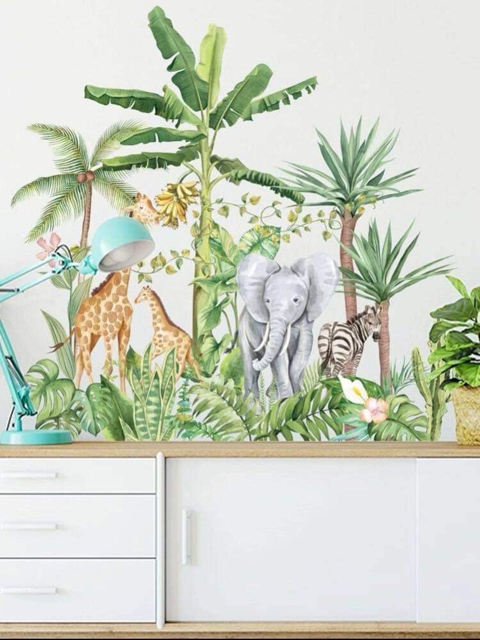 Sarfari Animals Jungle Themed Wall Stickers Wall Decor Nursery Wall Art