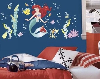 Disney Mermaid 3D Vinyl Removeable Wall Stickers/Wall Decor/Kids Bedroom
