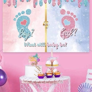 Baby Shower Gender Reveal Photography Background Cloth Size 150 x 100CM
