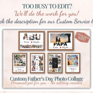 Plantilla de collage de fotos del Día del Padre, regalo personalizado para papá y abuelo, Canva PowerPoint imagen 3