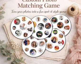Custom Photo Matching Game - 55 Card Personalized Spot-It Style Game (Digital Download)