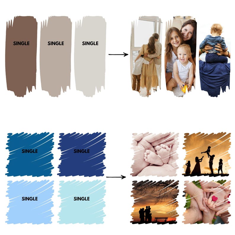 Brush Stroke Canva Frames, Drag & Drop Template Kit (digital Template ...