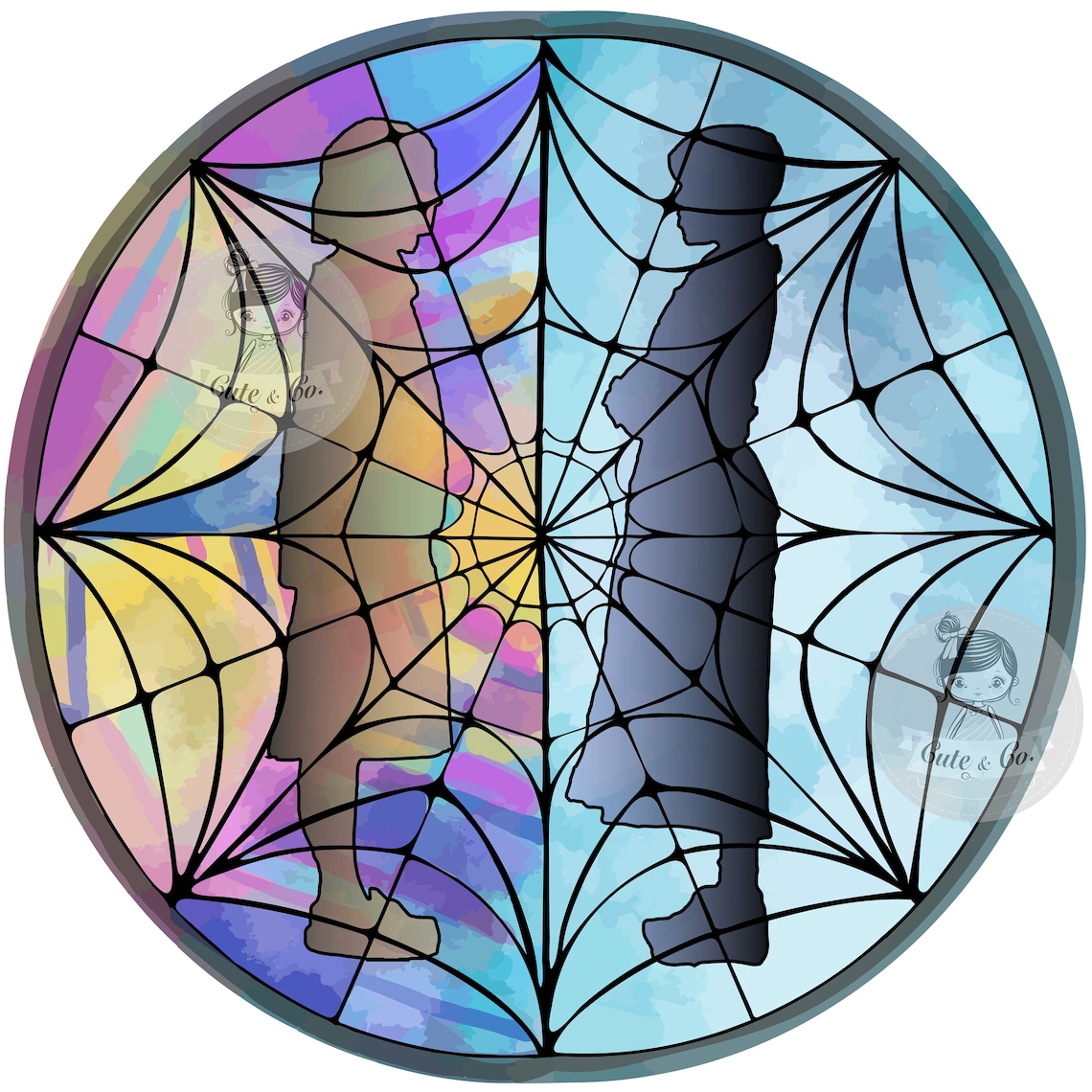 Merlina Vitrail SVG PNG Vecteurs Fenêtre Mercredi Addams - Etsy France