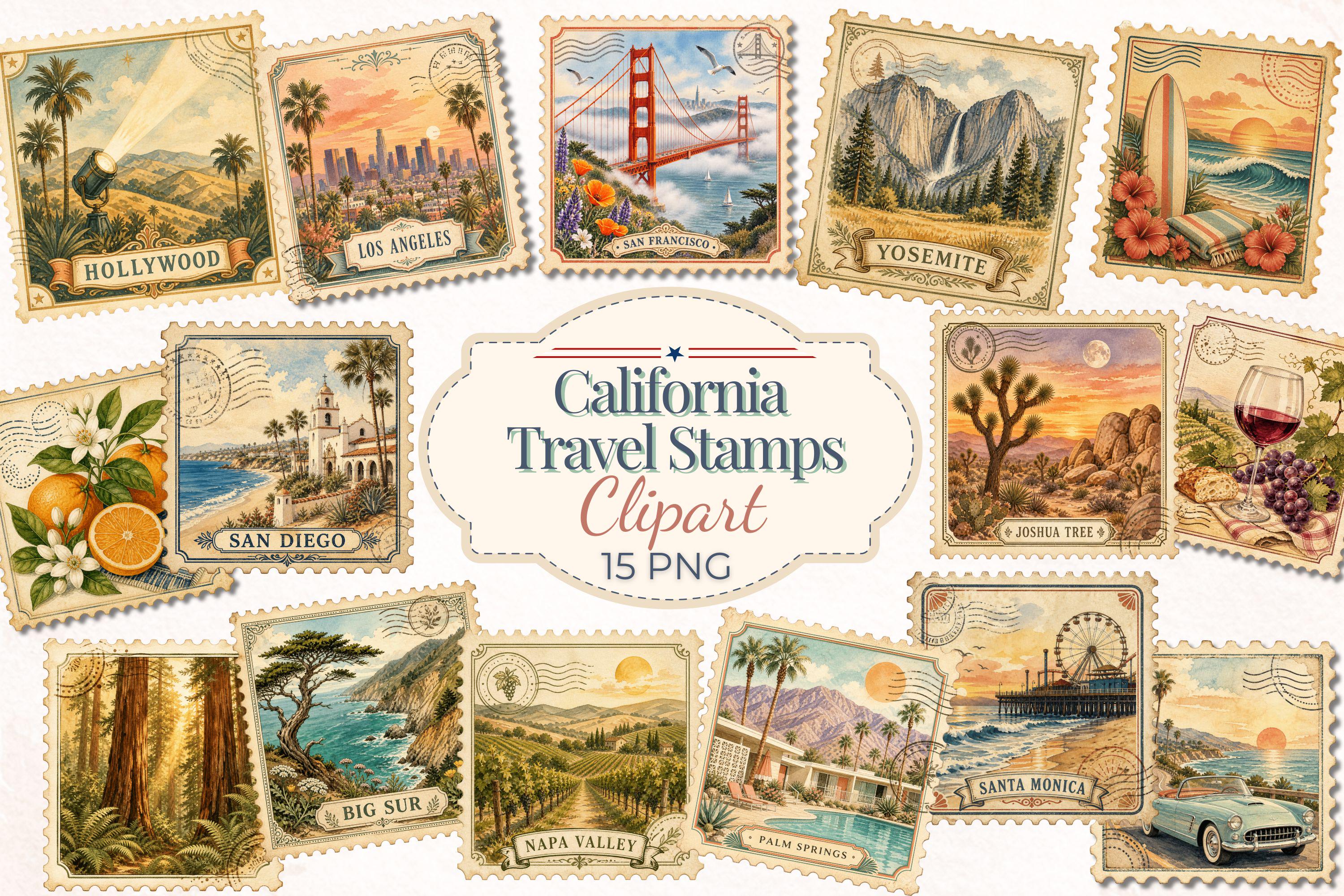 Vintage Los Angeles Stamps - Etsy