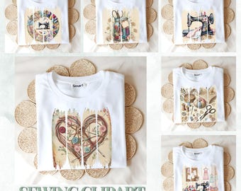 Vintage Sewing PNG Clipart Bundle | Quilting Sublimation Designs (Digital Download)