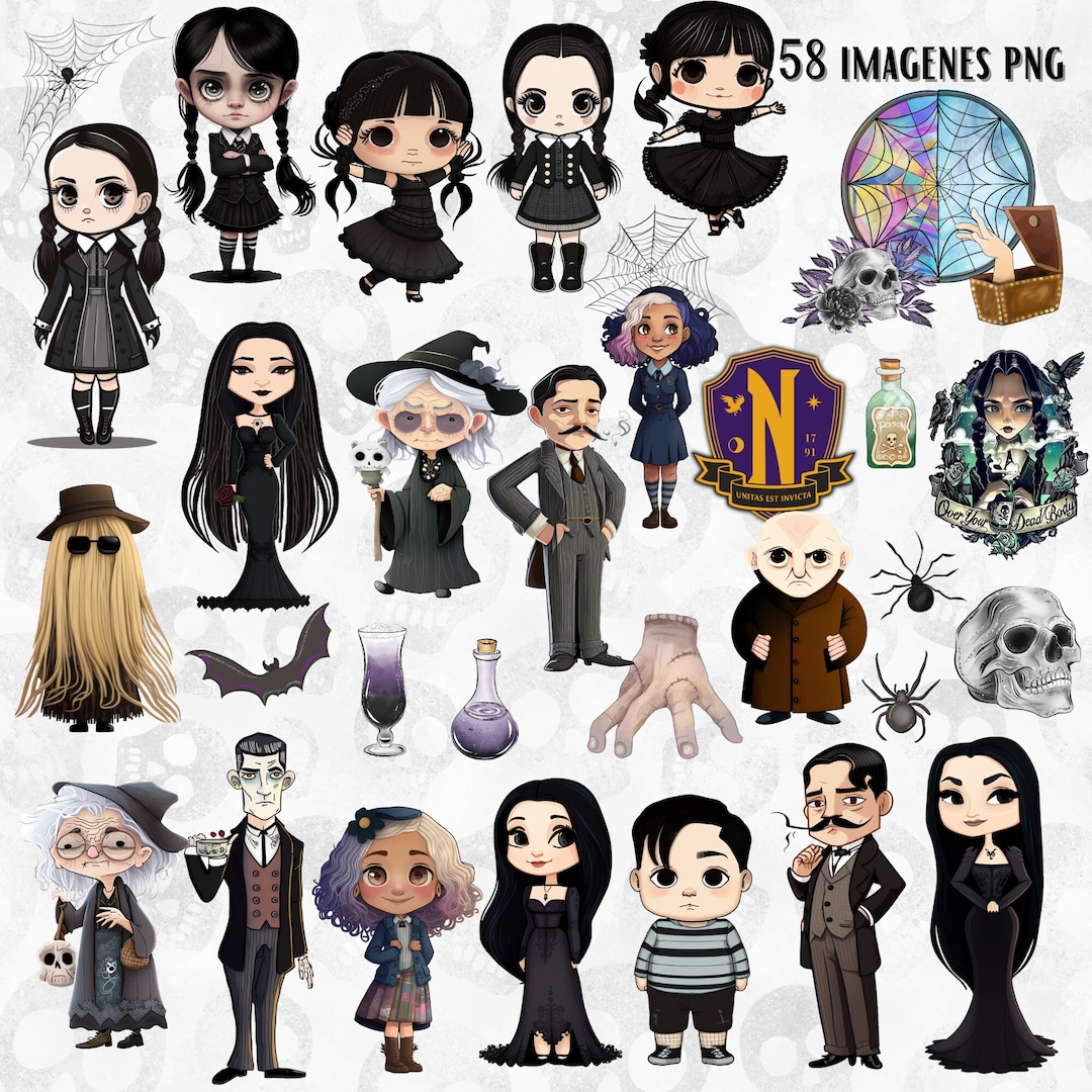 Wednesday Cliparts 58 PNG 24 Wallpapers Wednesday Addams. Party Kit ...
