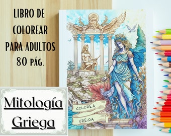 Libro para colorear de mitología griega / 80 páginas imprimibles, dioses y héroes (descarga digital)