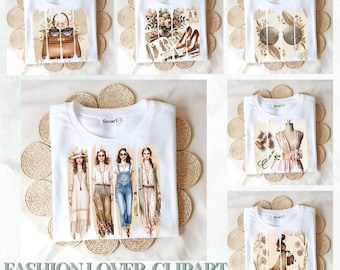 Watercolor Fashion Girls Clipart | Designer Handbag PNG Bundle (Digital Download)