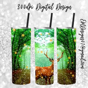 Snow 300dpi 20oz STRAIGHT Skinny Tumbler Wrap/20oz Tumbler Sublimation/Digital 20oz Tumbler/Printable Vinal/Tree/Deer/Landscape