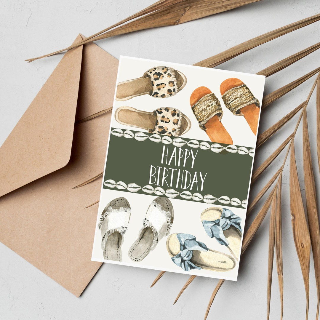 Happy Birthday Card for Her, Summer Birthday Card, Seashell Card