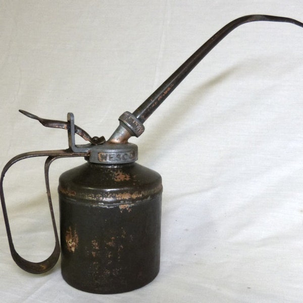 Vintage Oil Can by Wesco - Man Cave Décor - Auto Collectable