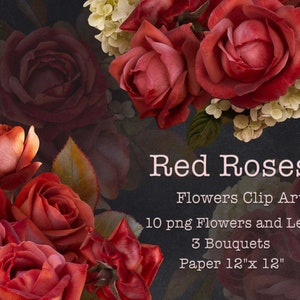 Imágenes prediseñadas de rosas rojas / arreglos florales imágenes prediseñadas / ramos de rosas y hortensias PNG
