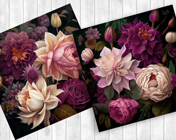 Винтажные Цветы Скрапбукинг Бумага Moody Цветочные Фоны DIY Pack.