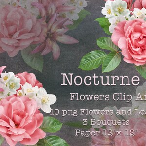 Blumen Clipart | Sträuße rosa Rosen und Lilie | Echte Blumen Clip Art | Blumenarrangements PNG