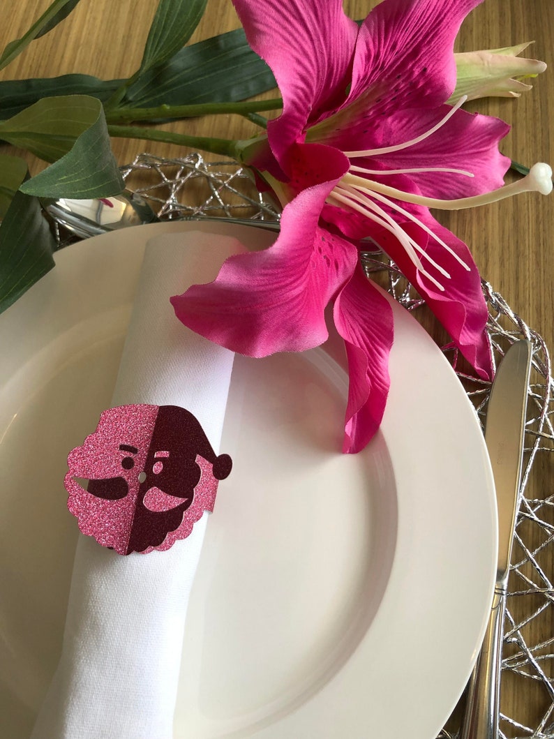 Santa Paper Napkin / Serviette Ring Template SVG File Instant Etsy