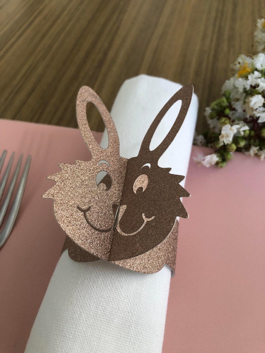 Easter Bunny Napkin / Serviette Ring SVG Template Download - Etsy