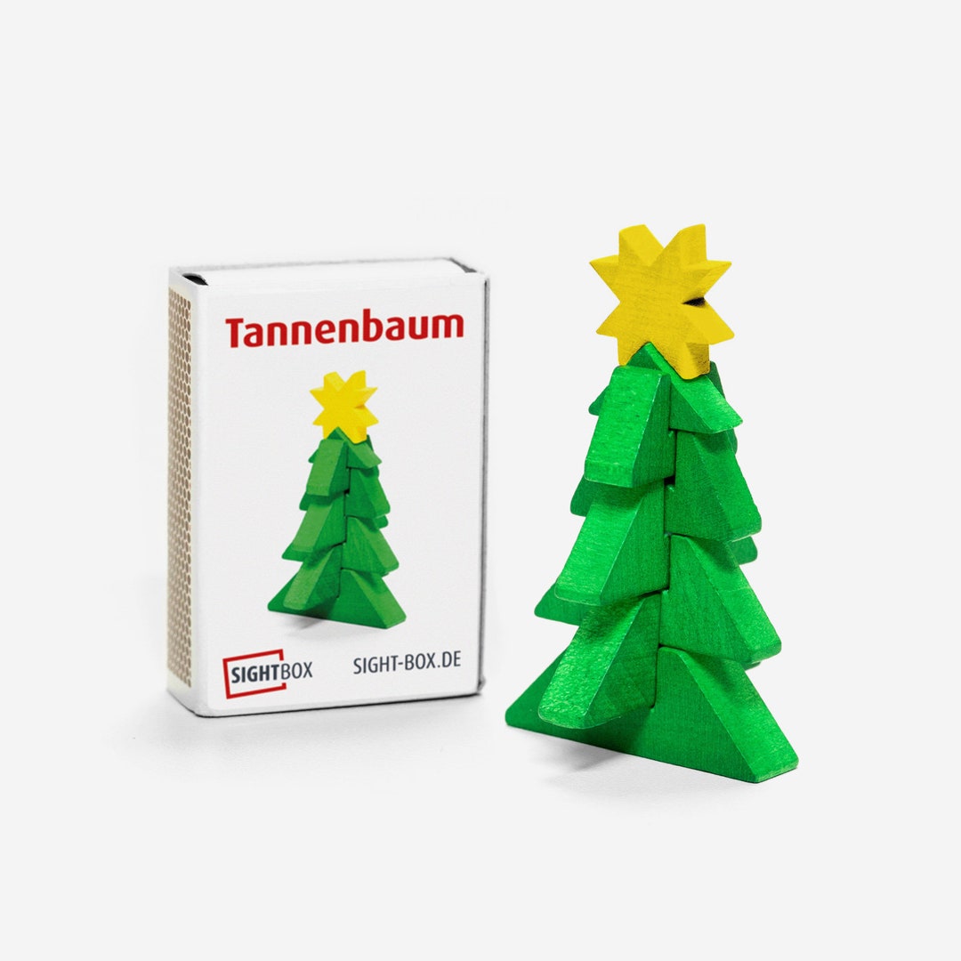Miniature Christmas Tree Kit Christmas Tree in a Wooden Etsy UK