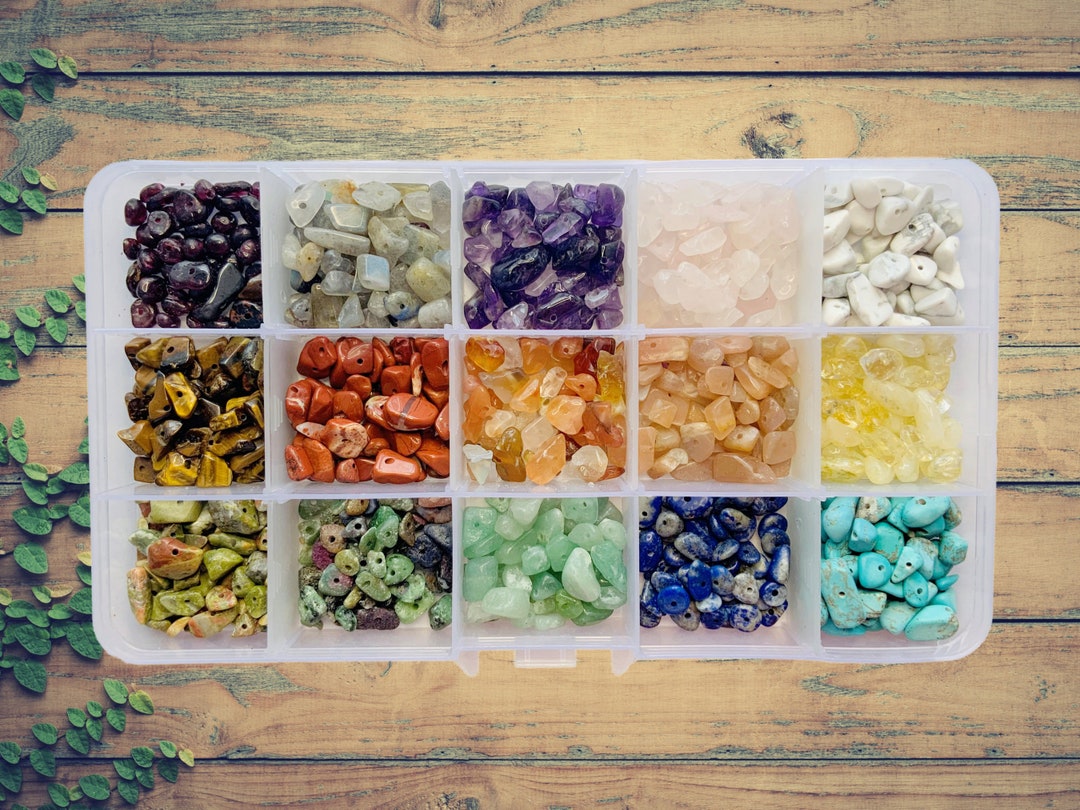 Crystal Beads for Jewellery Making 15 Colour Gemstone Chips for DIY