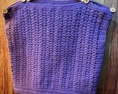handmade crochet cold shoulder purple top