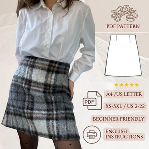 Mini Skirt Sewing Pattner, Women Summer Skirt PDF Sewing Pattern, Women Clothing Pattern