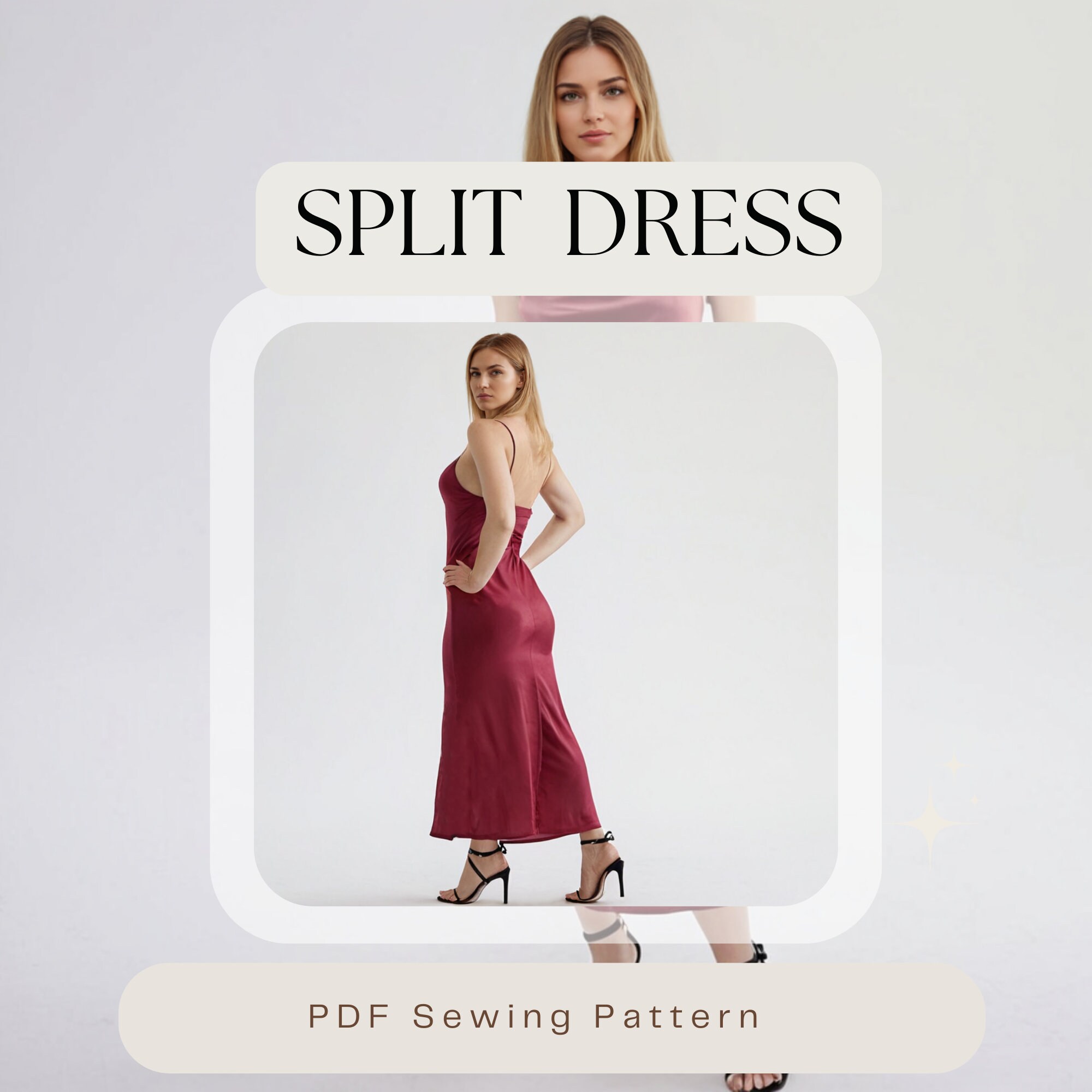 Satin Slip Dress PDF Sewing Pattern - XS-5XL - Bias Cut Midi Dress With  Straps | Cowl Neckline | Hidden Zipper - Etsy