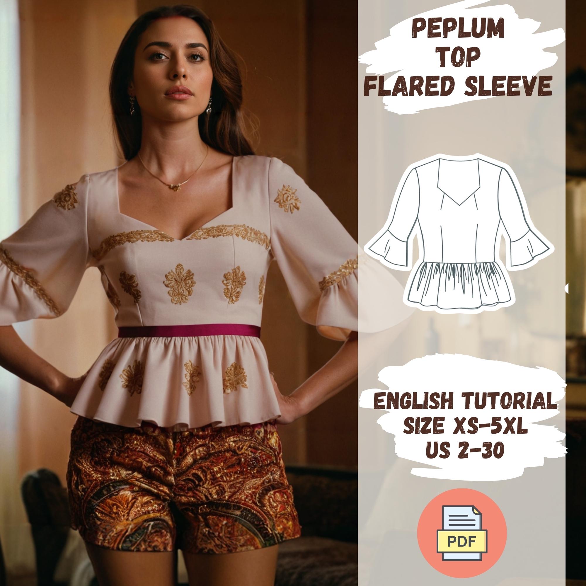 Embroidered Peplum Top - Etsy
