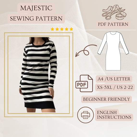 Striped Stitching Print Long Sleeve Dress Striped Stitching Print Long Sleeve Dress