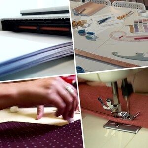May include: A close-up of a sewing machine needle going through a piece of fabric. The fabric is a light pink color and the needle is silver. The sewing machine is white and has a black foot pedal.