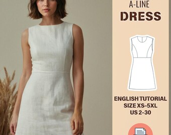 navy blue dress for baby girl NEW) Lily Linen Dress Pattern main image 1