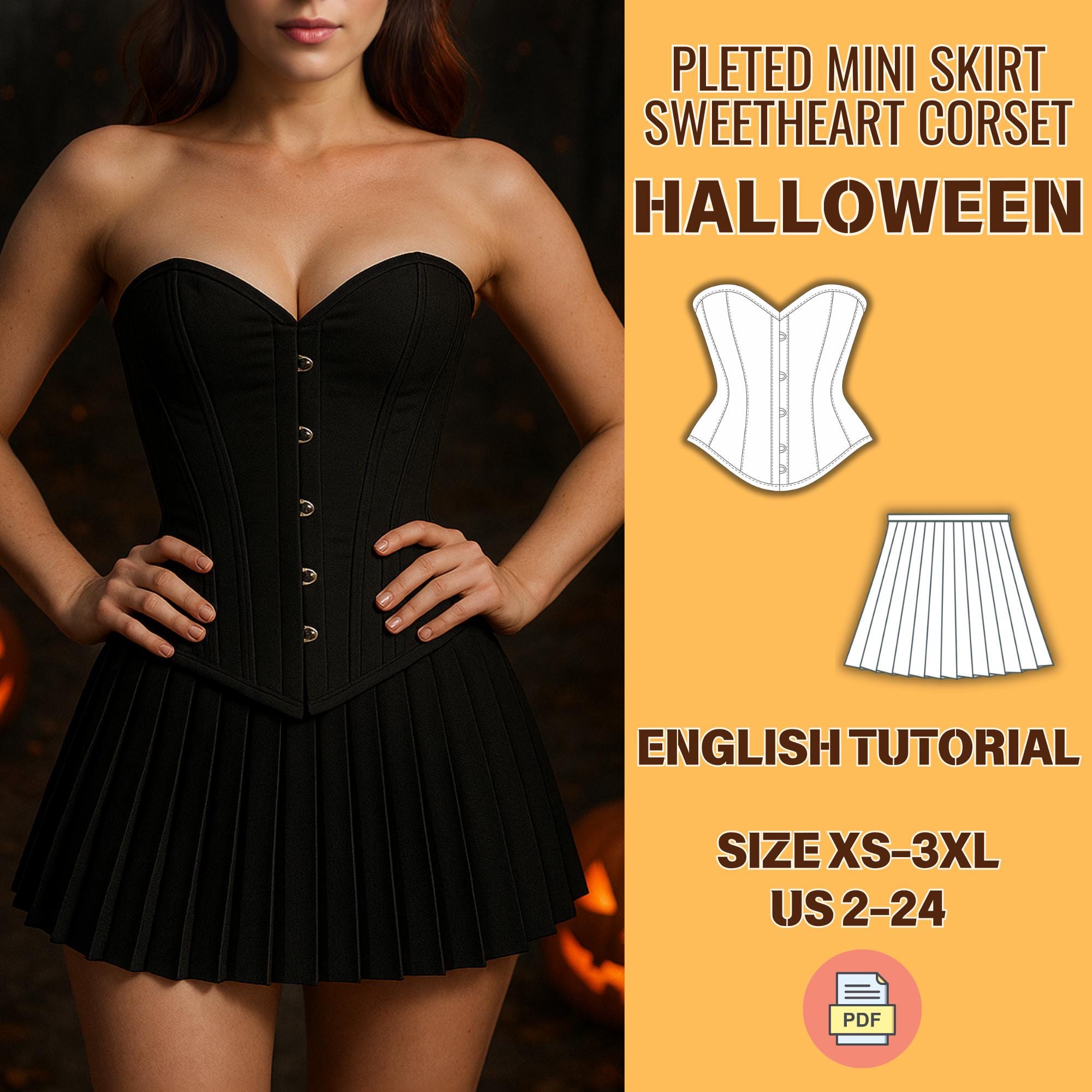 Pleated Gothic Skirt UK