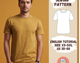 Unisex T-Shirt Sewing Pattern | Comfortable Fit DIY Shirt for Sewing Enthusiasts | XS-5XL Sizes | Man Women T-Shirt