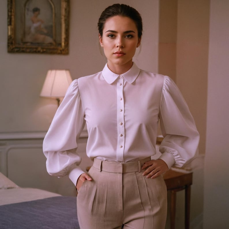 Bishop Sleeve Blouse Sewing Pattern | PDF | Bell Sleeve Shirt | Lantern ...