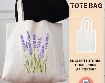 Tote Bag Sewing Pattern, Canvas Bag with Inside Pocket, Handmade Reusable Shopping Bag Tutorial, PDF Pattern, Beach Bag, Travel Linen Bag
