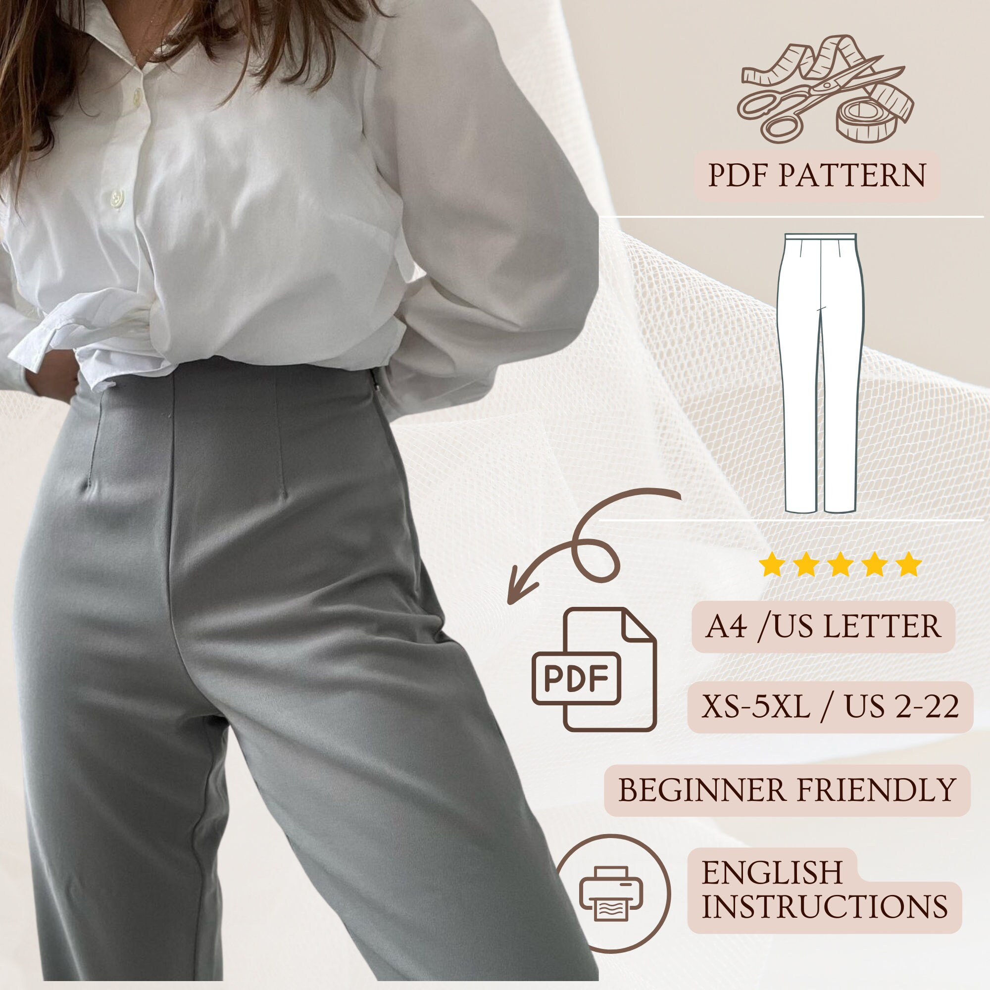 High Waisted Trousers Pattern 