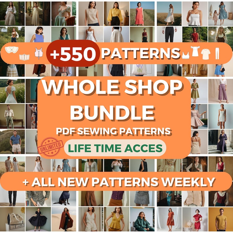 Whole Bundle Sewing Patterns | PDF Store Bundle | Cute Patterns Set of ...