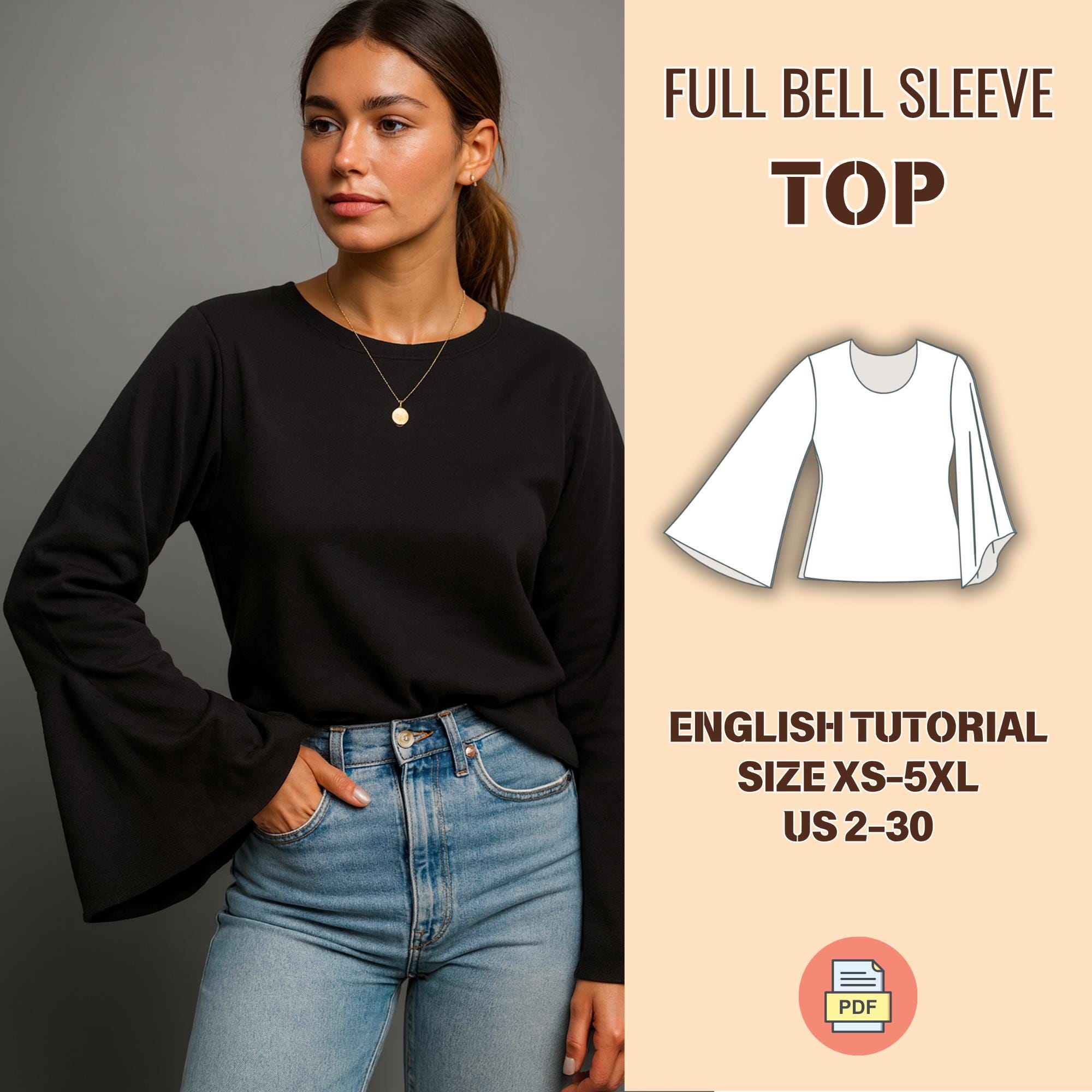Bell Sleeve Top - Etsy Canada
