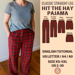 Set 5 Hit the Hay Pajama Pants Women and Men 5 Lengths : Shorts, Bermuda, Knee, Cropped, Full, Unisex PJ Bottoms