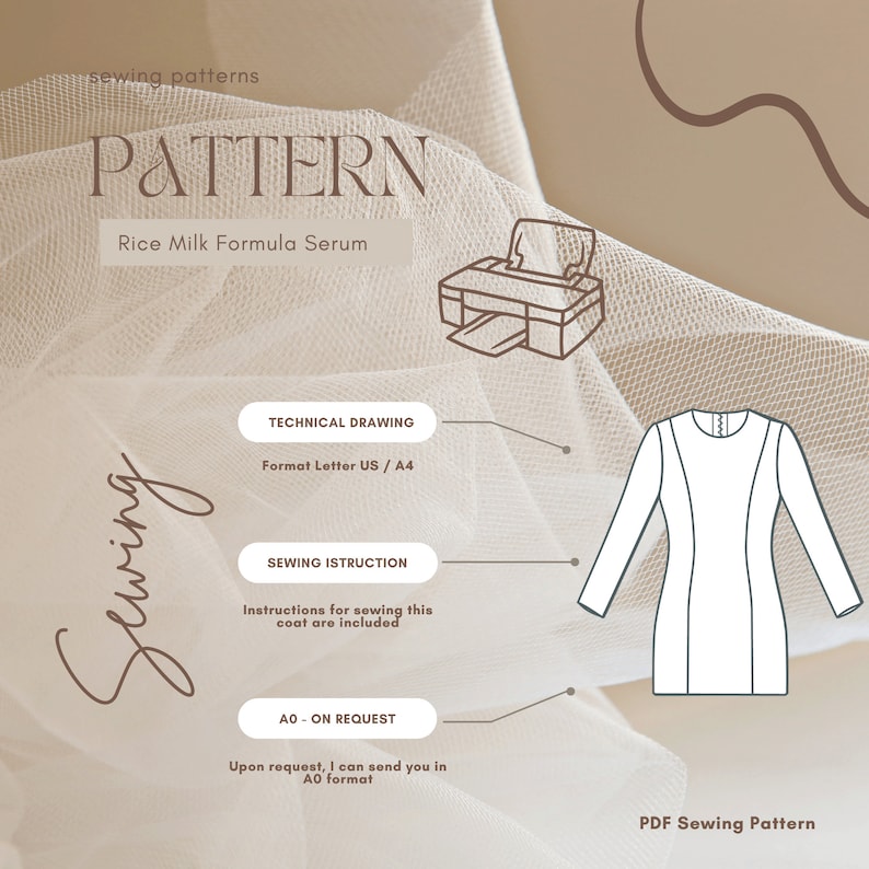 Bodycon Dress Pattern XS5XL PDF Mini Dress Pattern Strech Dress