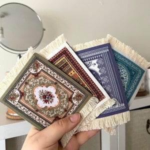 Set of 3 Persian Rug Coffee Coaster for Home Office, Teacher's Gift,  Leaving Gift, Housewarming Gift, Home Decor Carpet