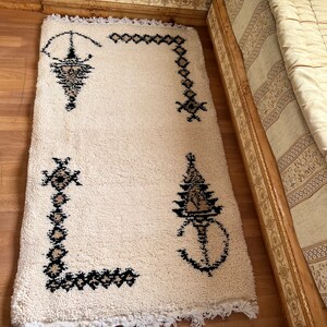 Alfombra de lana marroquí / Alfombra tradicional de decoración del hogar