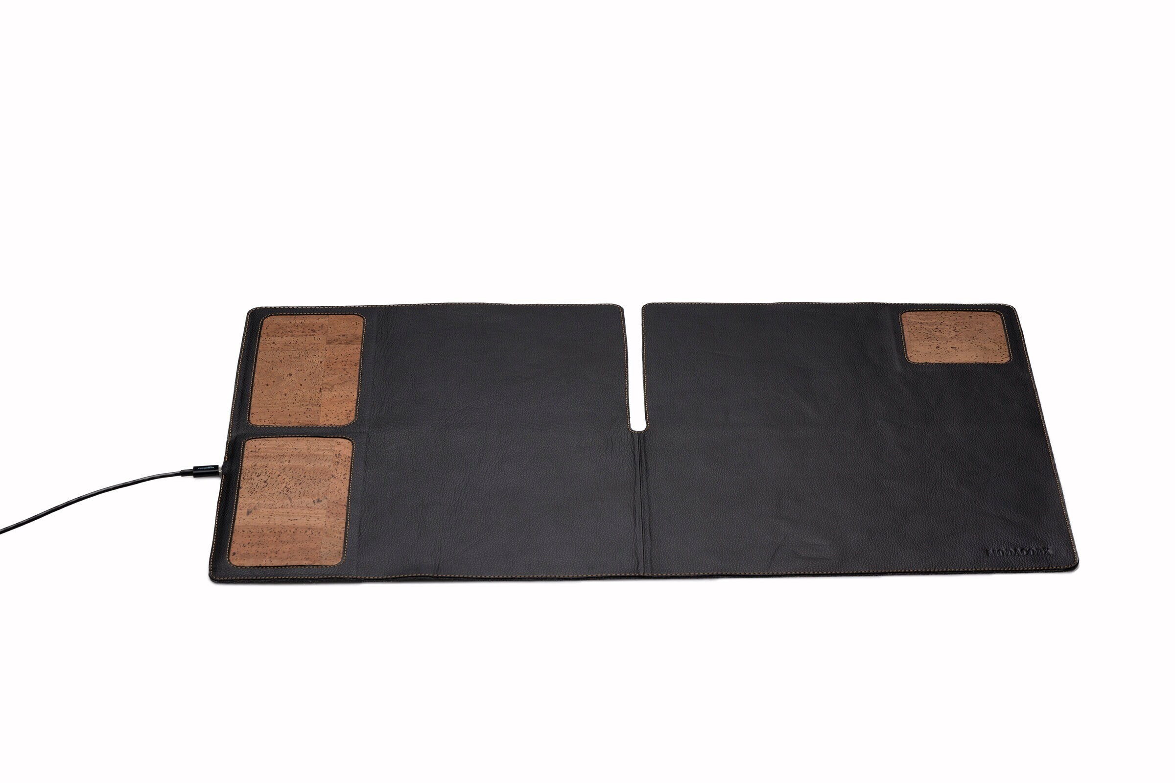 Modacorx Leather and Cork Desk Mat With Built in Phone Charger Etsy