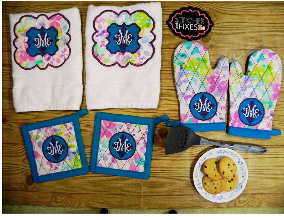 Custom Oven Mitts Custom Pot Holders Monogram Pot Holder Quilted Pot