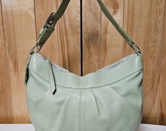 Coach F13731 Soho Large Hobo Shoulder Bag Sage Green Leather Vintage Y2K Purse