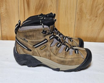 Botas de senderismo Keen Targhee II Mid para hombre, talla 9, impermeables, de cuero marrón.