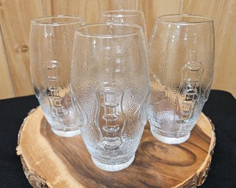 4 PC Libbey 23 Ounce Football Shaped Glasses Superbowl Team Personalization