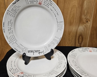 Juego de 8 platos para el almuerzo de hoy "Comida que recordarás" de Roseanna 50/60s Diner