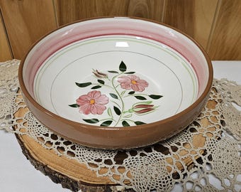 Vintage Stangl Pottery - 10” Serving Bowl Wild Rose Pattern