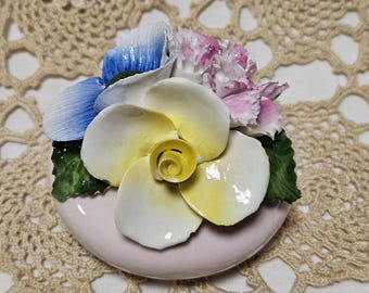 Jarrón vintage de porcelana con diseño floral de la Corona Real de Inglaterra *LEA DSC*