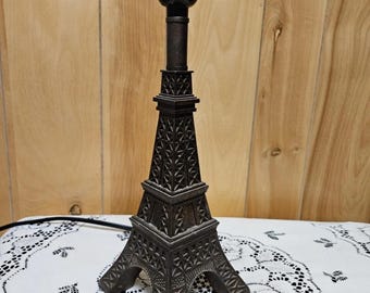 Eiffel Tower Lamp: 14" Bronze-Look Resin Base Bedside Desk Light