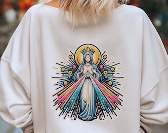 NUEVA Santa Madre Nuestra Señora de la Divina Misericordia PNG Diseño, Descarga Instantánea Cristiana, Diseño de Sublimación de Camisa PNG, Fe